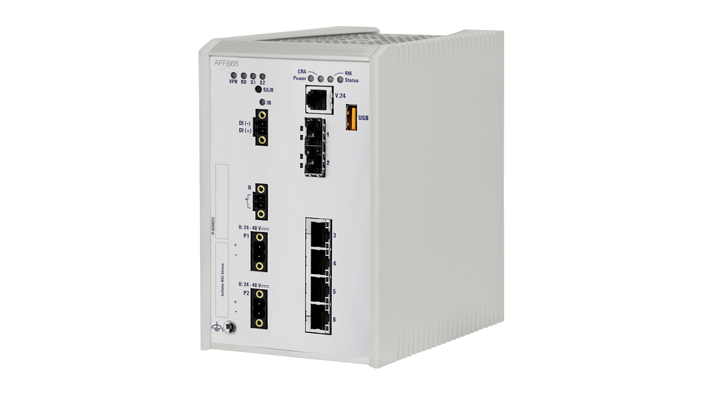 Product image for: AFF660/665 industrial firewall for maximized security in LAN and WAN communication