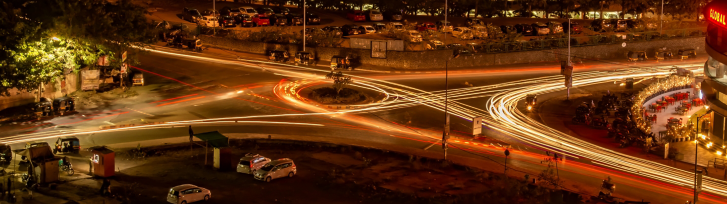 Pune, India - February 05 2019: Night cityscape at Pune India.