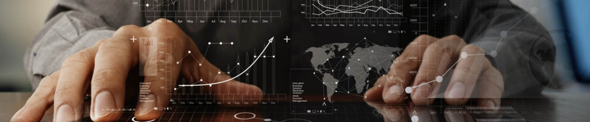 businessman hand working on laptop computer with digital layer business strategy and social media diagram on wooden desk