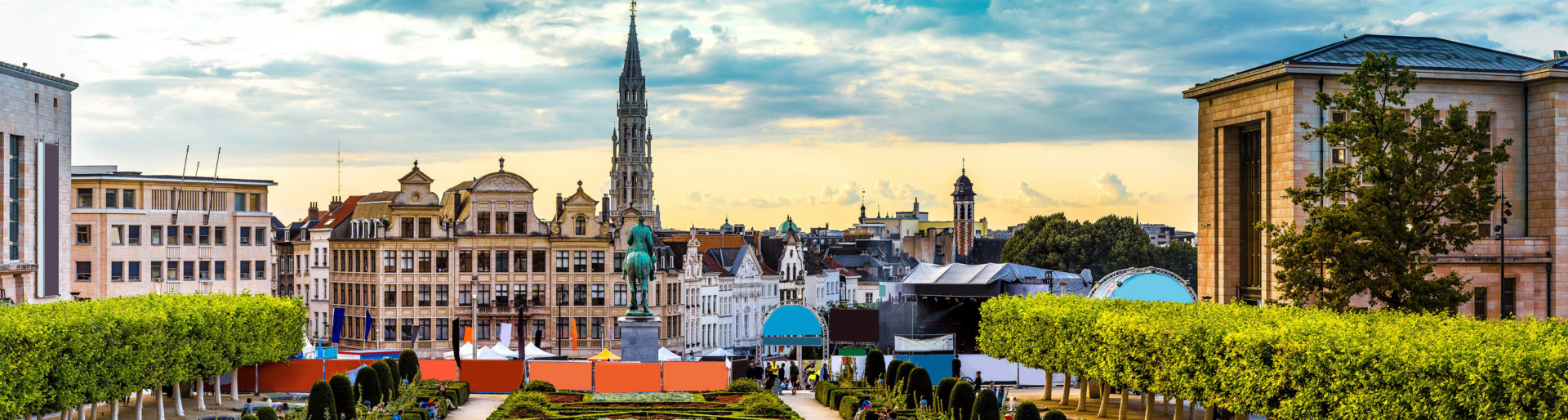 Panorama of Brussels in a beautiful summer day