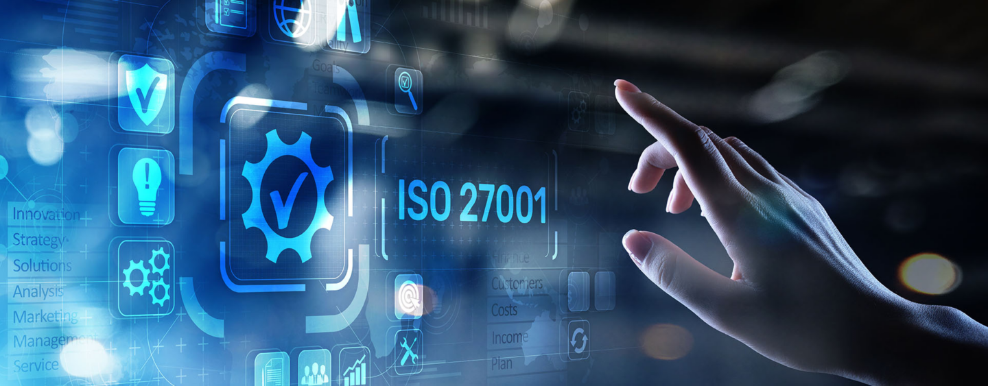 ISO 27001 Quality standards assurance business technology concept.