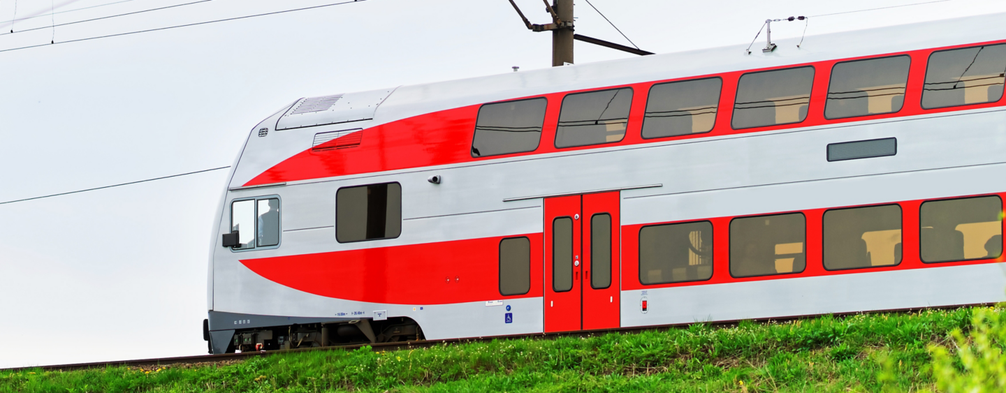 Running train in Vilnius, Lithuania.