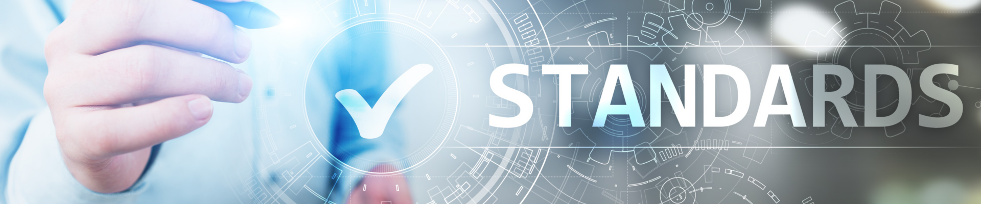 Standard. Quality control. ISO certification, assurance and guarantee. Internet business technology concept.